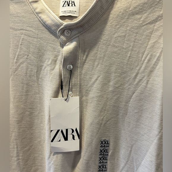 NWT Mens Zara button down Short sleeve Henley - Picture 4 of 6